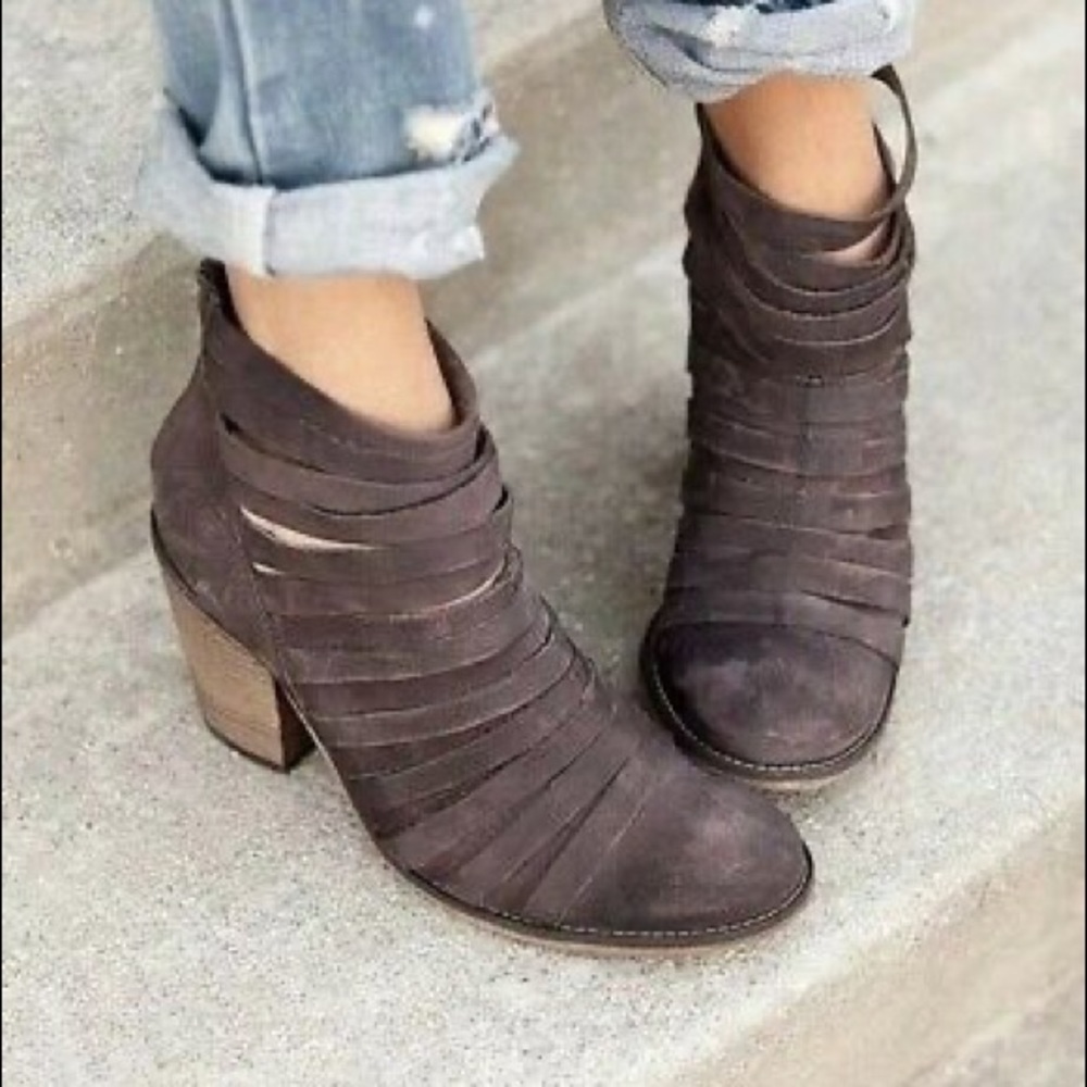 Free People Hybrid Strappy Bootie BLACK Sz- 9